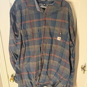 Carhartt Plaid Button Down Shirt - Blue and Red